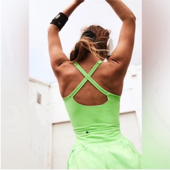 NWOT Free People FP Movement Righteous Runsie Lime Glow Green Neon - Picture 4 of 15